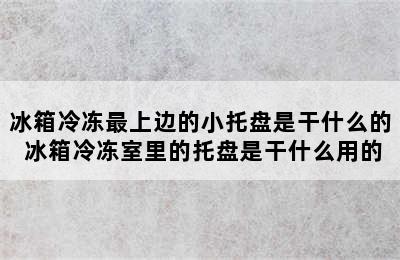 冰箱冷冻最上边的小托盘是干什么的 冰箱冷冻室里的托盘是干什么用的